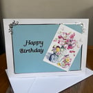 Handmade flower landscape Birthday Card