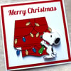 Handmade 3D Snoopy Christmas Card