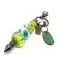 Handmade Lamp-work Glass Bead Bag Charm Keyring with added Charms Unique Gift 