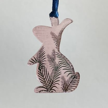 Rose gold mirrored acrylic bunny decoration