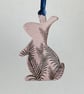 Rose gold mirrored acrylic bunny decoration