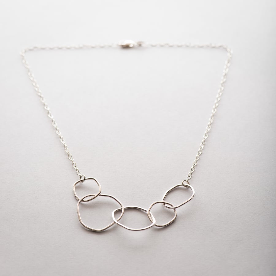 Organic Sterling Silver Loops Necklace