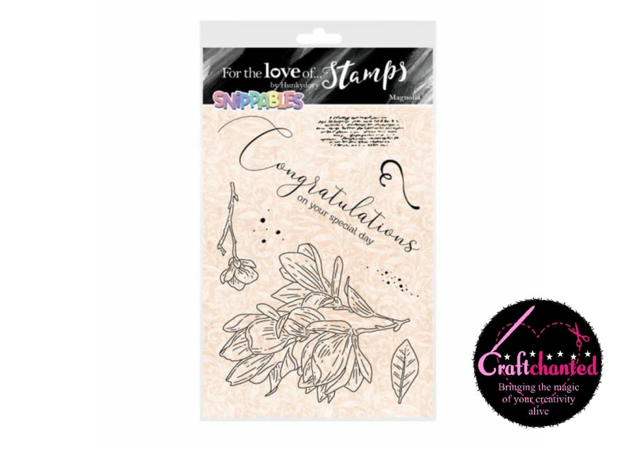 For The Love Of Stamps Moonstone Snippables Floral Favourites Magnolia A5 Stamp