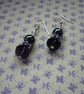 PURPLE, HEMATITE AND SILVER EARRINGS.  998 - Image 1
