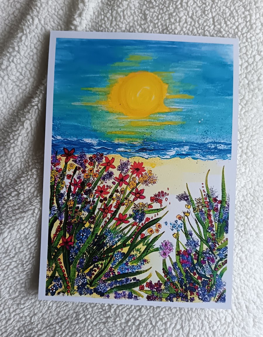 A4 Art Print: Coastal Flowers