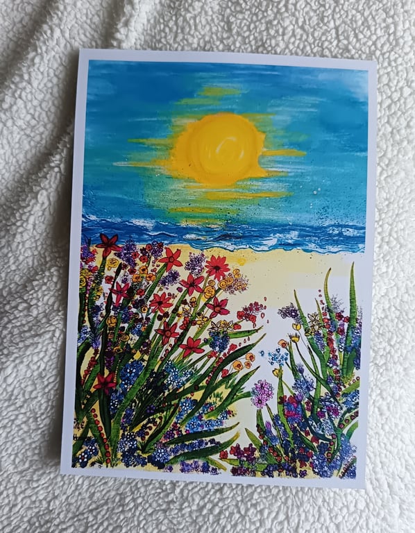 A4 Art Print: Coastal Flowers