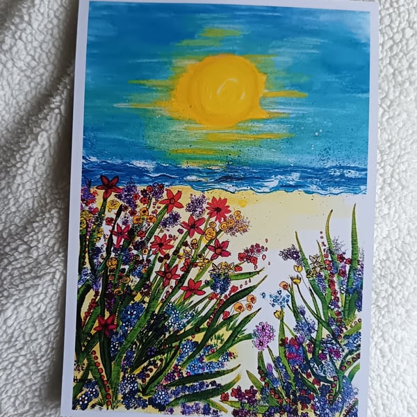 A4 Art Print: Coastal Flowers
