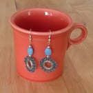 Blue  Beaded Earrings