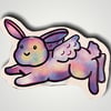 Cosmic bunny art stickers