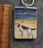Handmade Ceramic pointer dog pendant - Image 3