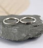 Silver Sleeper Hoop Earrings 11 mm Overlap Hoops - Image 7
