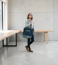 Weekender Tote.  Denim and Fauna Fabric.  Botanical Collection. - Image 5