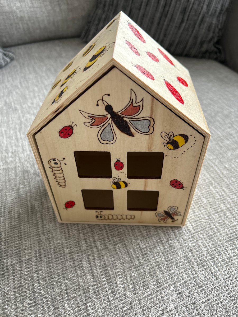 Wooden House Shaped Box