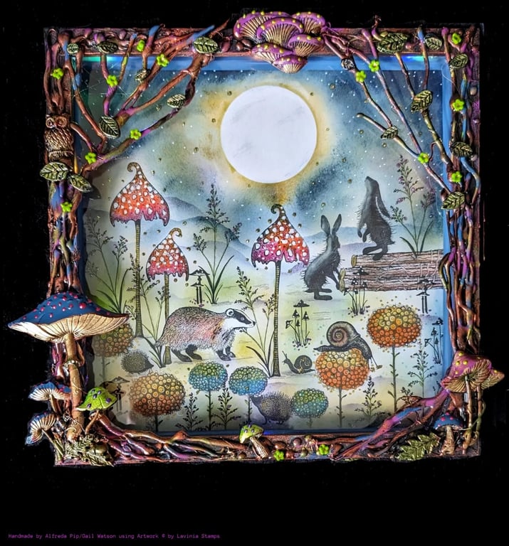 Magical Light up Frame Stroll in the Moonlight Handmade OOAK 