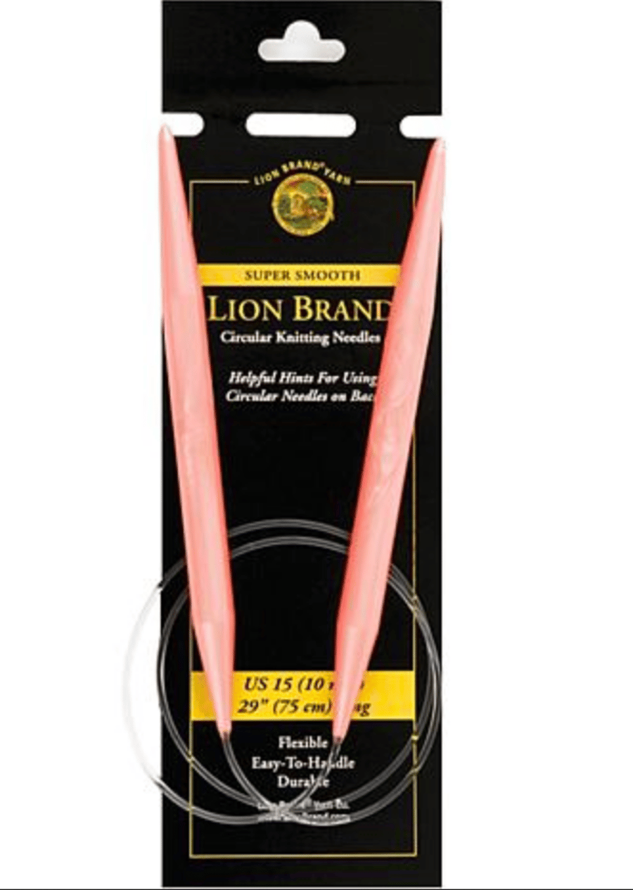 Lion Brand Circular Pink Knitting Needles 10mm