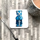 Scottish Bear Coaster with Small Acrylic Stand