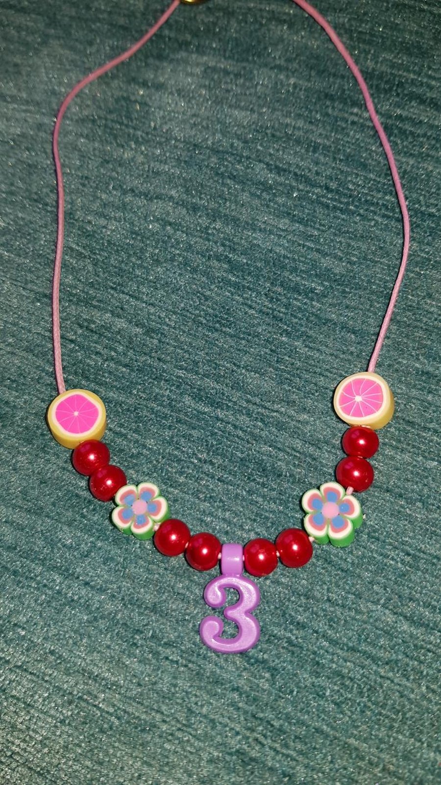 Children's '3' Charm Necklace
