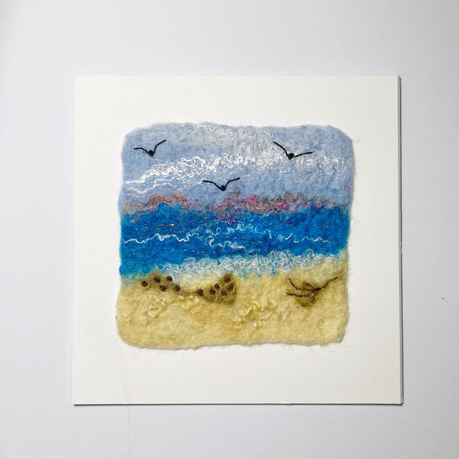 Felted coastal picture 