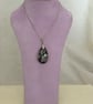 Silver Grey Glass Teardrop Pendant - Image 4
