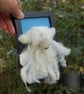 Textile art picture -  Lone Sheep 17 x 12 cm   Needle felt - Image 3