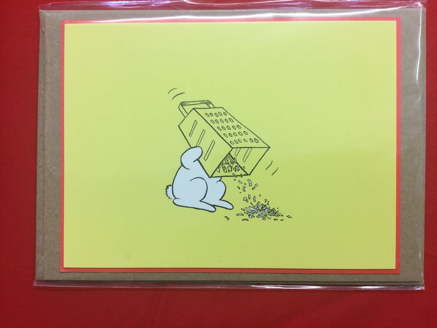 Greeting Card Bunny and Cheesegrater