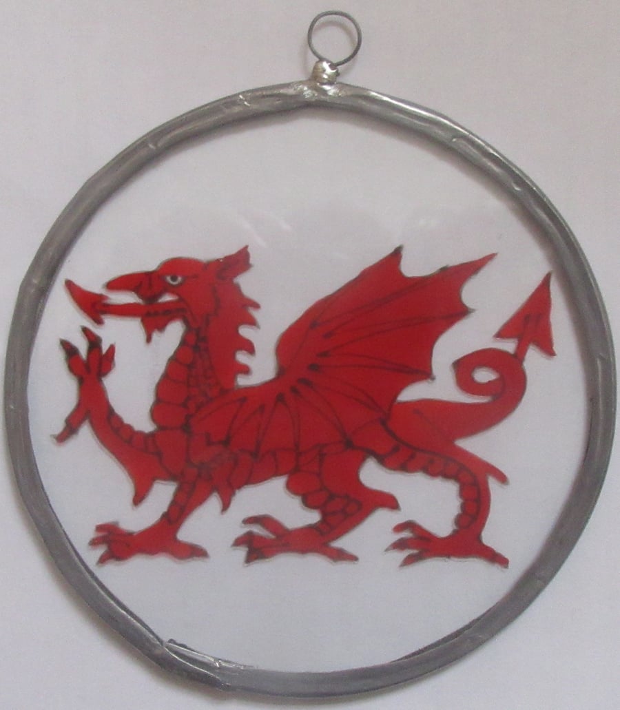 Suncatcher - Red Welsh Dragon - small 