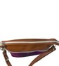 Genuine leather and Harris tweed handbag in tan and purple - Image 6