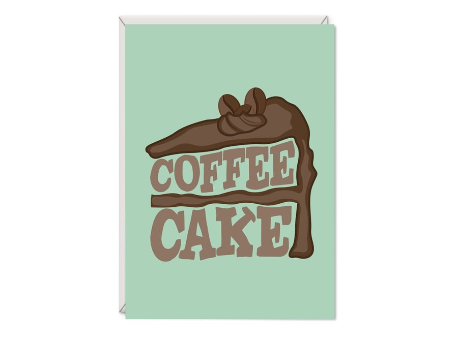Coffee Cake Word Art Birthday Card