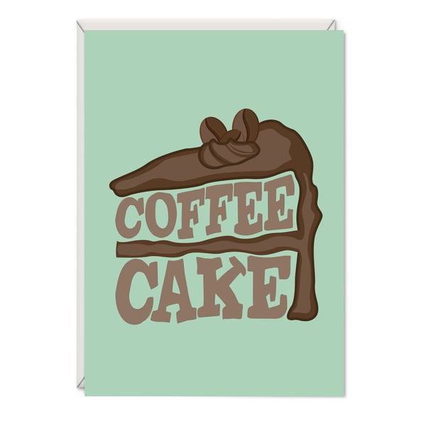 Coffee Cake Word Art Birthday Card