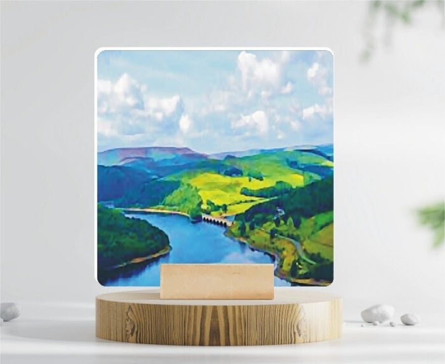 Peak District Mini Ceramic Tile Art - Unique Original Watercolour Illustration
