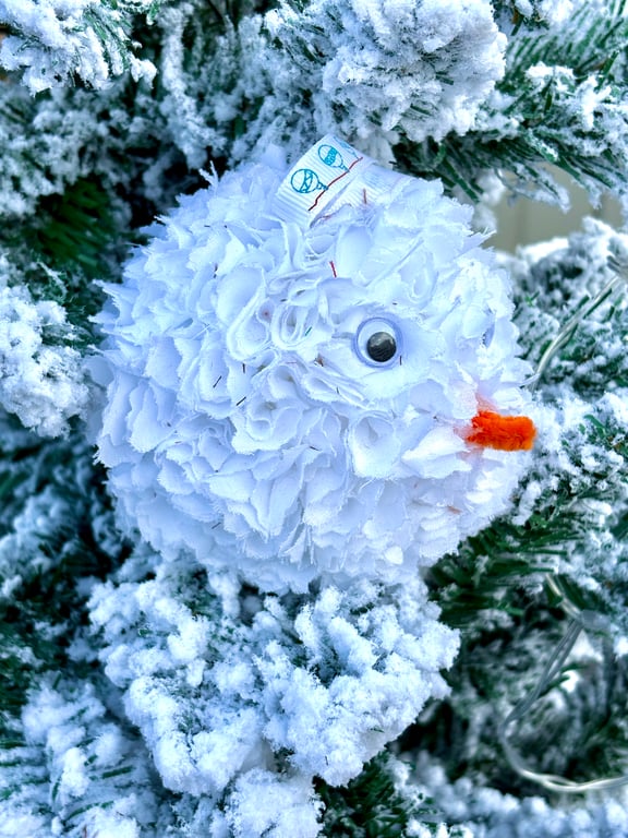 Handmade Snowman Christmas bauble