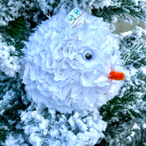 Handmade Snowman Christmas bauble