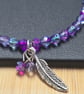 Purple and blue feather charm bracelet  - Image 7