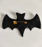 Handmade black bat brooch - Image 2