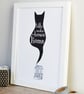 A Cat Makes A House A Home Art Print Unframed - Image 3