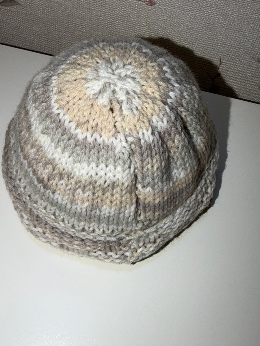 Hand knitted baby hat