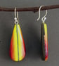 Rich Colours Lozenge Pendant Handmade Designer Earrings - Golden Sunsets ! - Image 2