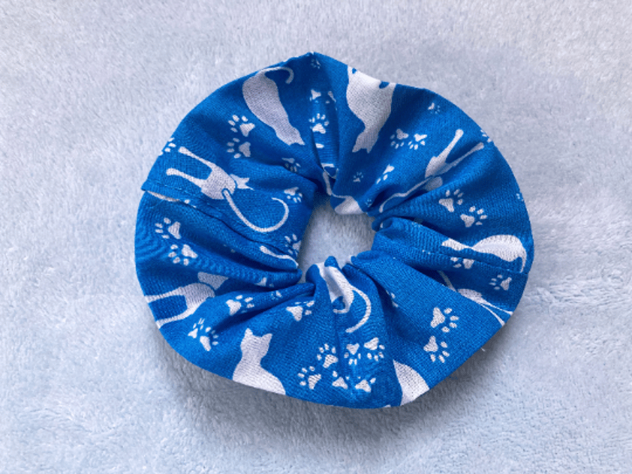 Cat hair scrunchie, children's ties & elastics, kids accessories, blue bobble