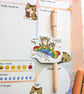 Funny Chaos Cat Sticker, Overstimulated Caffeinated Tabby Decal, Relatable 