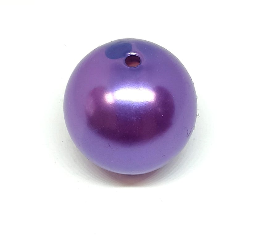 30mm round purple pearlised acrylic ball beads, 10pcs big heavy, for DIY Jewelle