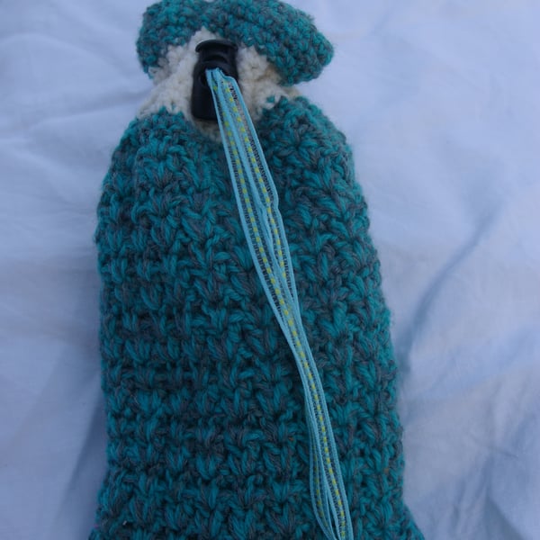 Christmas Gift Bag Crocheted in Greens