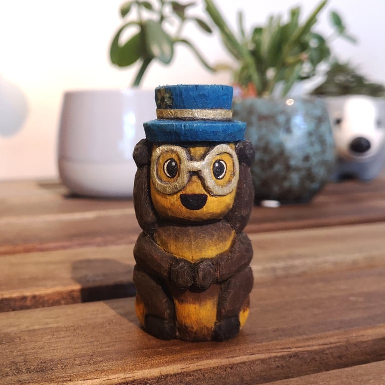 Hand carved and painted Mr. Belvedere Bumble the bee