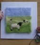 Handmade needle felted Spring gathering greetings card
