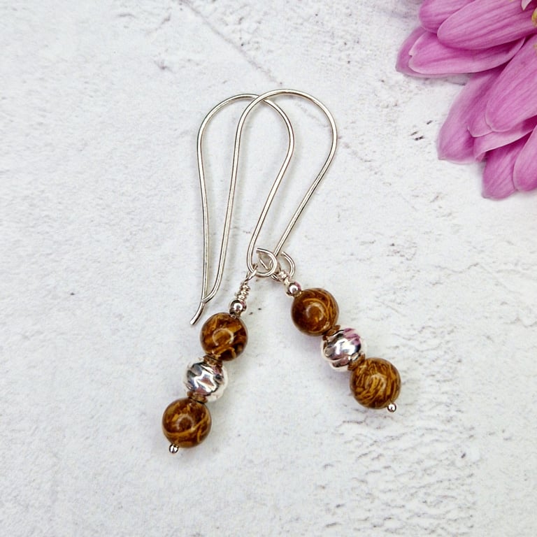 Cobra Jasper Bead Earrings