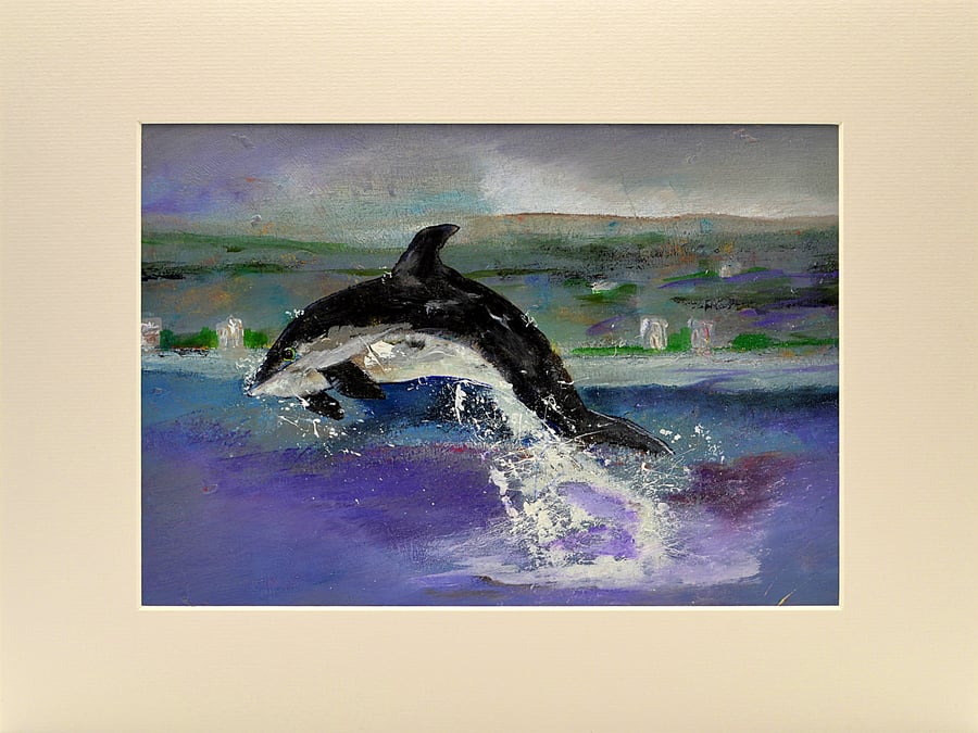 Original Painting of Dolphin (16x12 inches)