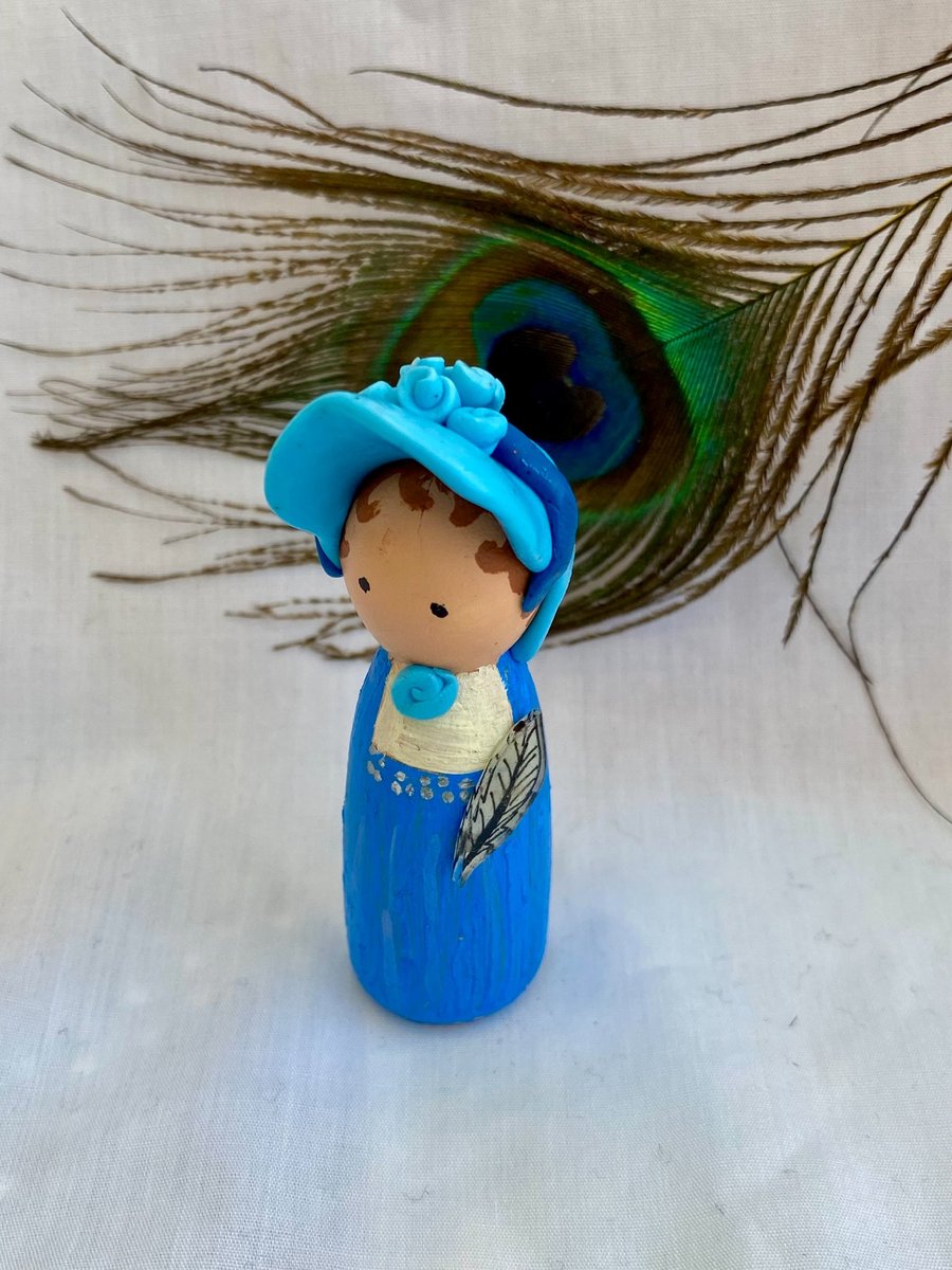 Jane Austen Handpainted Wooden Peg Doll - inspirational women