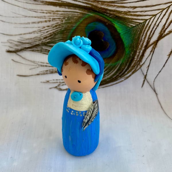 Jane Austen Handpainted Wooden Peg Doll - inspirational women