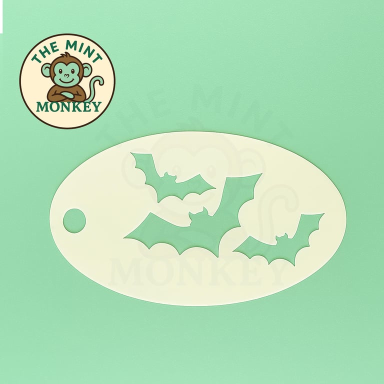Bats - Face Paint Stencil - Kids Party - Reusable - cake decorating - Halloween 