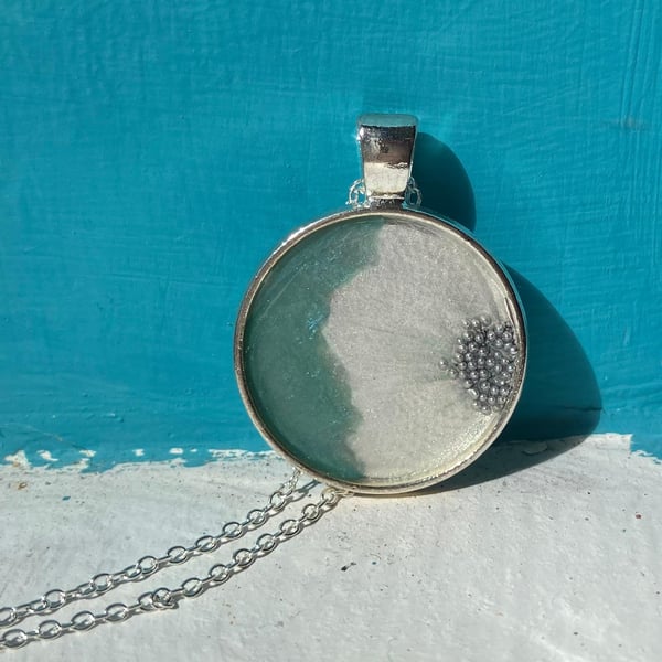 Blue Floral Pendant Necklace