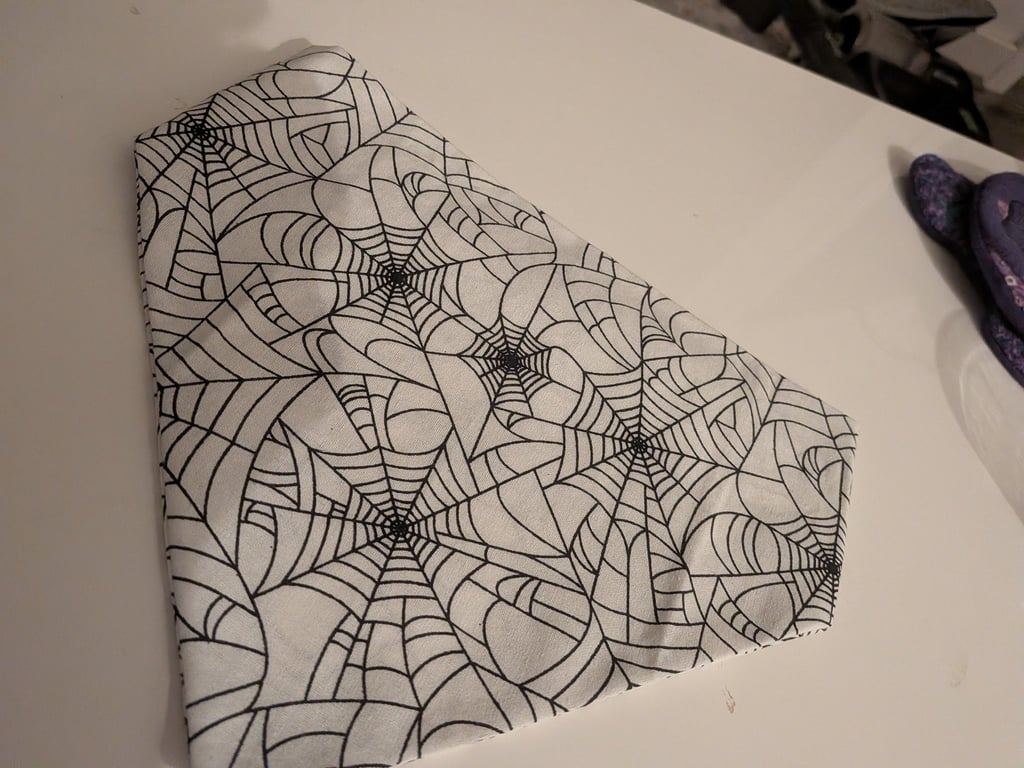 Large size Handmade Halloween Cobwebs Doggy Bandana